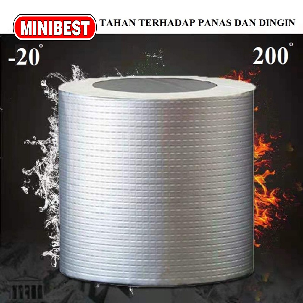 [MB] Lakban Anti Bocor Lem Anti Air Aluminium Foil Butyl Super Waterproof Tape Tambal Silver anti bocor / Aluminium Foil Tape Waterproof