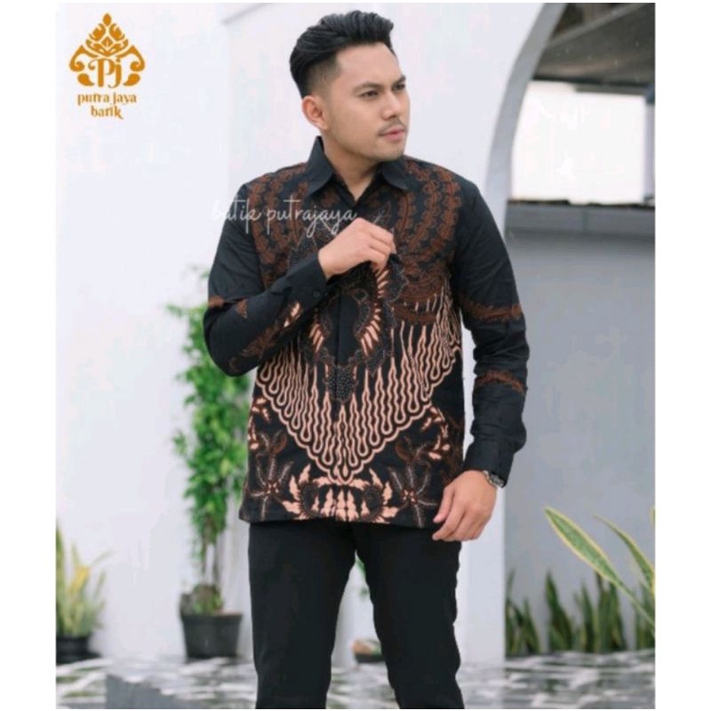 ASTAGUNA Baju Batik Pria Lengan Panjang Slim Fit Premium Furing Modern Casual Formal Kemeja Cowok keren S M L XL XXL Lamaran Tunangan Kondangan Nikahan Grosir partai