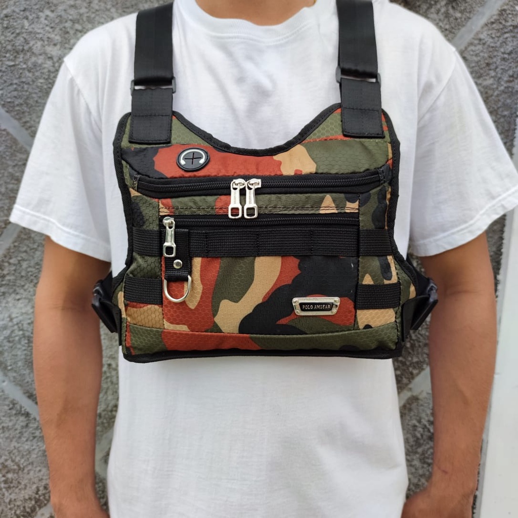 Chest Bag Chest Rig Bag Tas Dada Tas Rompi Tas Sepeda Tas Selempang Dada Pria