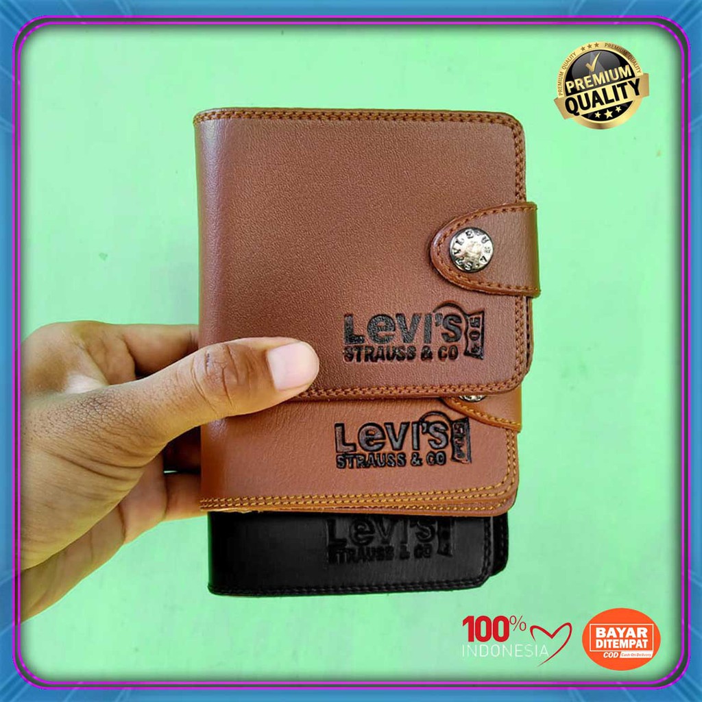 TERIMA COD! Dompet lipat kancing levis kasual bayar di tempat