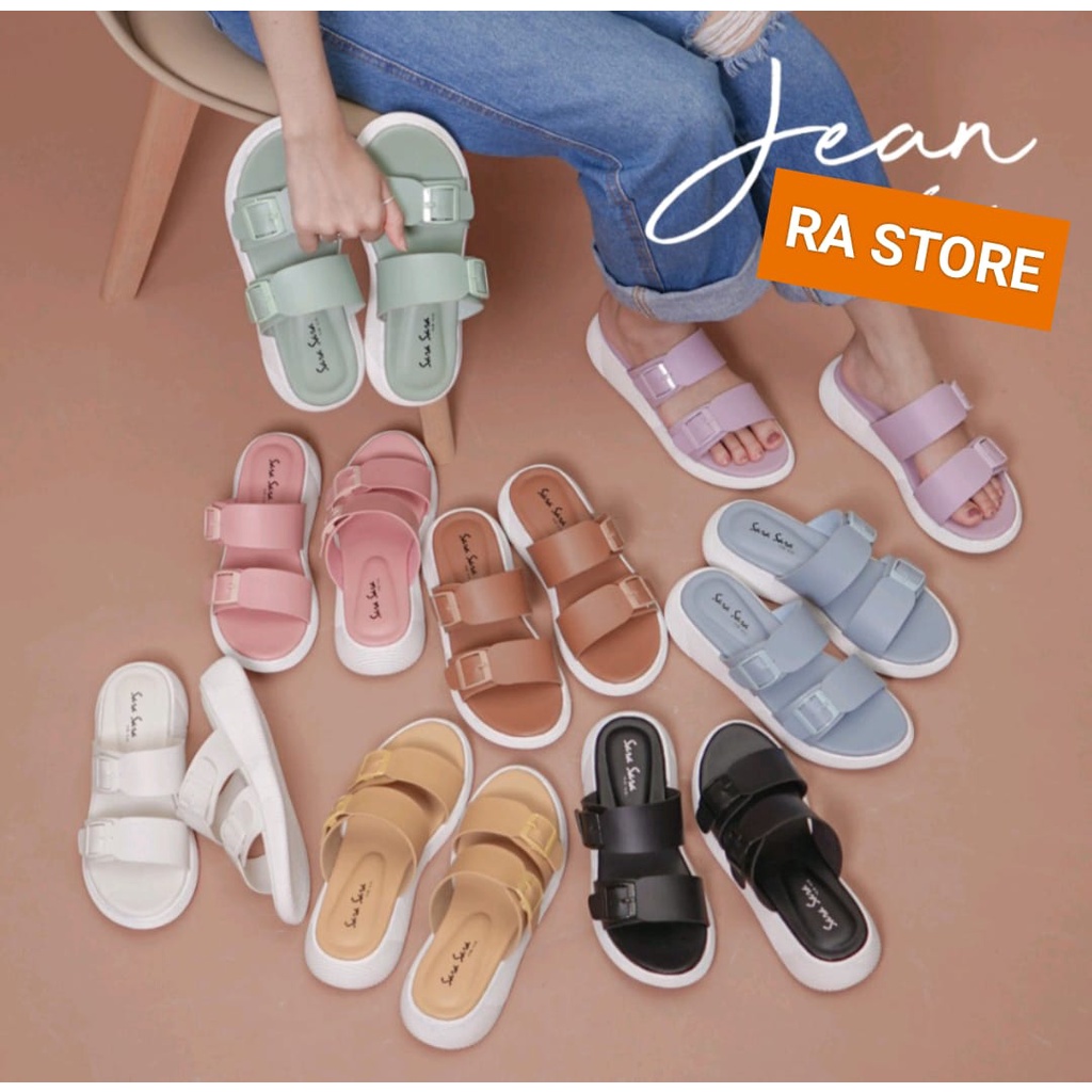 Ra Store Sandal Wanita Double Strap sandal ban dua sandal cewek terbaru