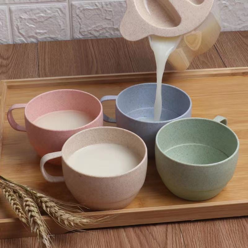 Mug Jerami Gandum Set 5 in 1 Teko Dengan Cangkir / Teko Set 5 pcs Gandum Jerami / Mug Jerami SET