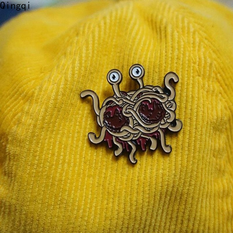 Bros Pin Enamel Desain Pastafarianisme Monsterism Terbang Untuk Hadiah Teman