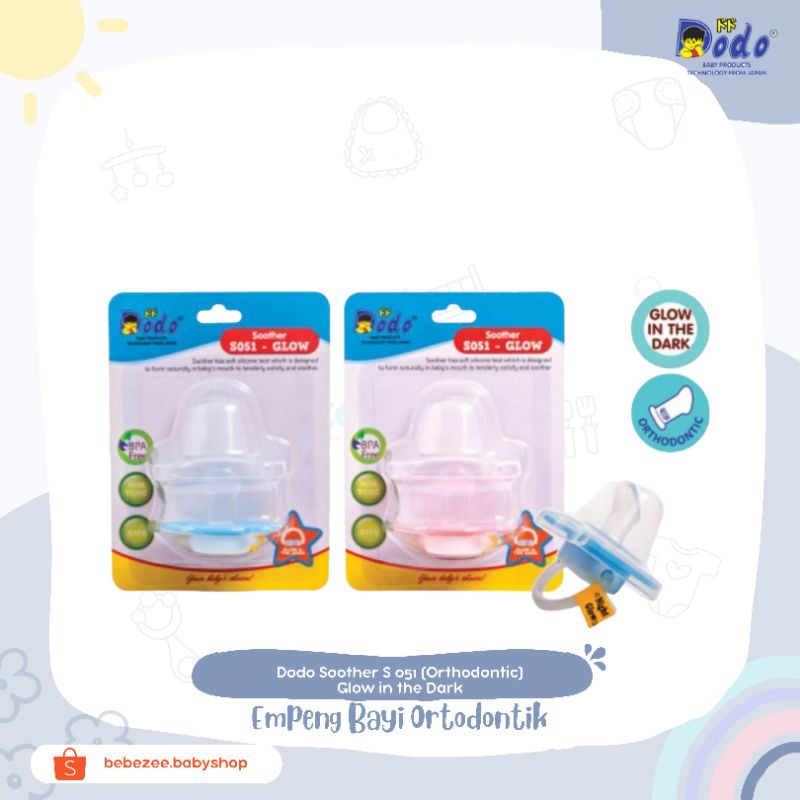 Dodo Soother SO51 SO52 Glow in the Dark/Pacifier Empeng-SO51 (glow in the da