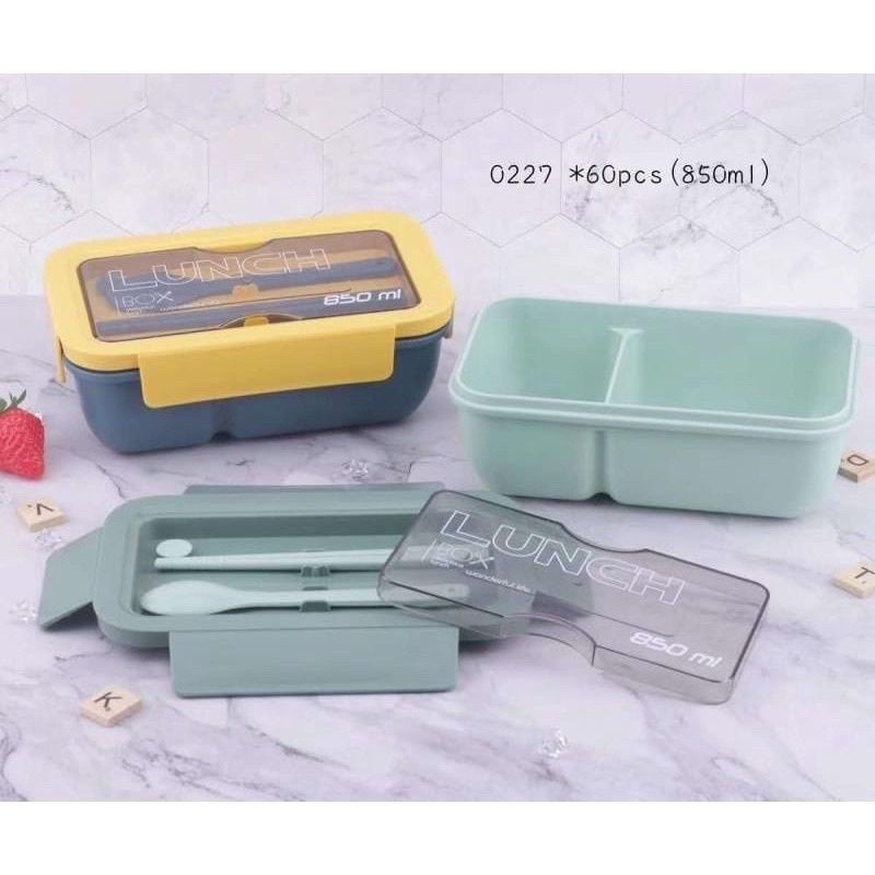 0Kotak Makan Transparant Lunch Box Bento Box 850 ml BPA FREE