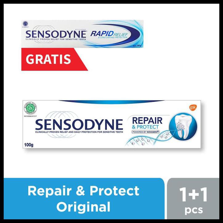 BAYAR DITEMPAT Sensodyne Repair & Protect Advanced Care Original 100gr + Rapid Relief BERKUALITAS