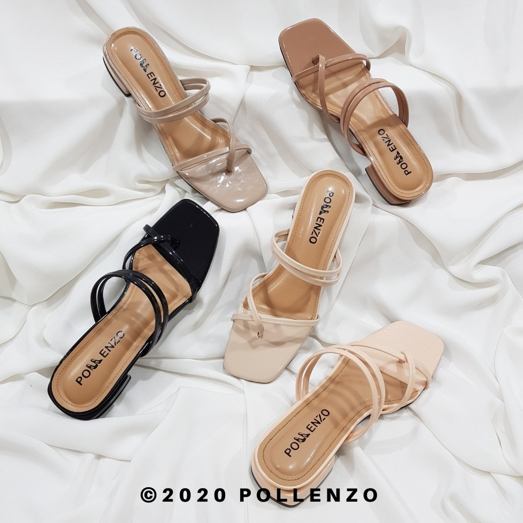 Pollenzo VINY Sandal  Heels Wanita Hak  Tahu  3cm HA 201 