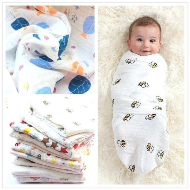 DK MUSLIN SWADDLE Breathable Blanket / Kain Bedong Bayi Bahan Muslin