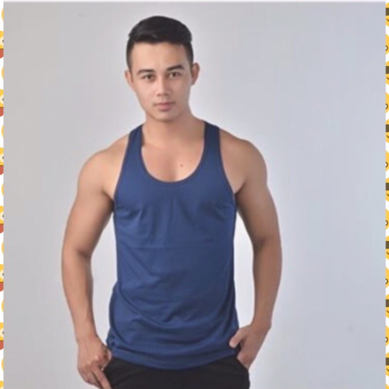 Kaos Distro Navy Polos Pria Slim body fit Tank top cowok