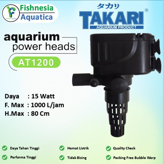 TAKARI AT1200 - Mesin Pompa Aquarium / Submersible Pump 15W