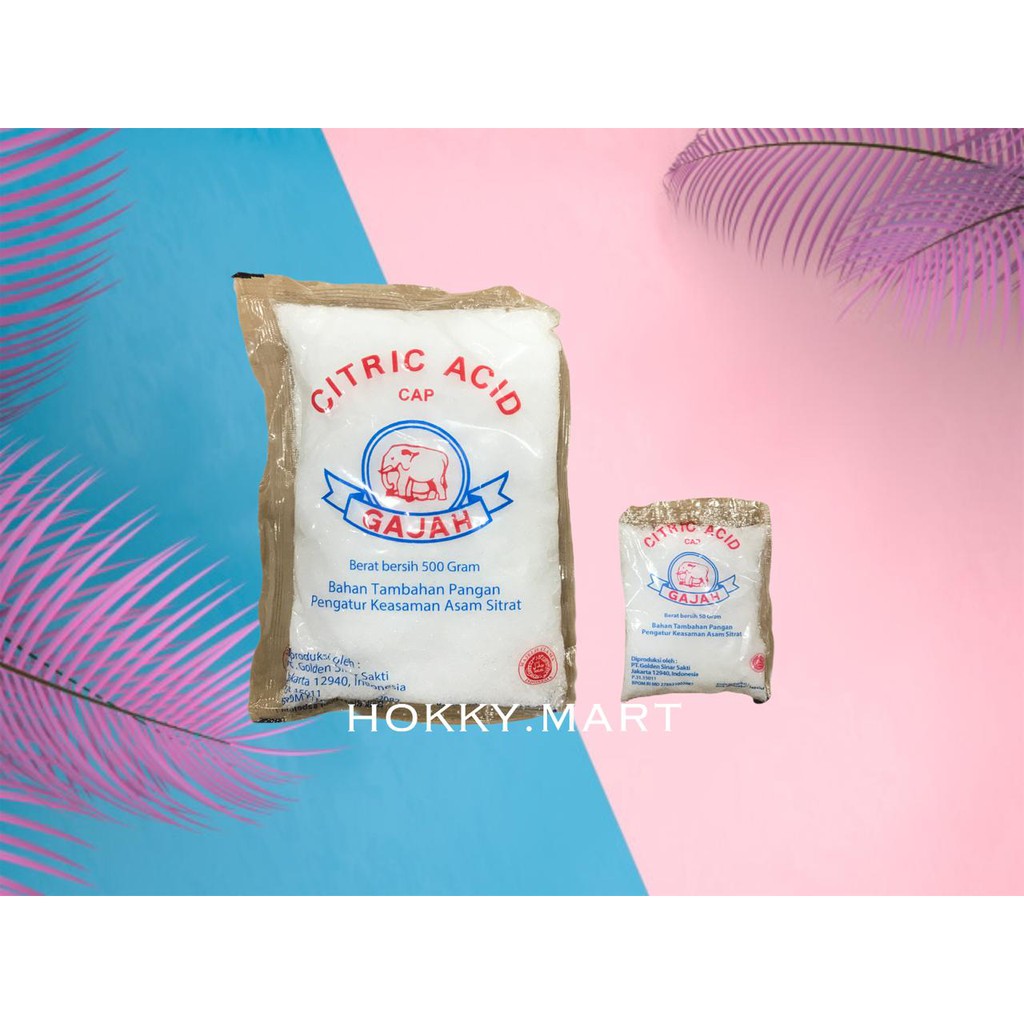 (HOKKY) CITRIC ACID cap gajah 500 GR / citrun / asam sitrat