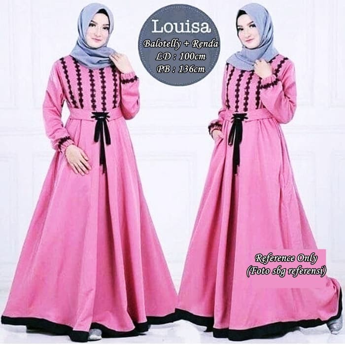 FASHION BRANDED Long Dress Muslimah Couple Wanita - GKL 8904 ORIGINAL Gareu Fashion