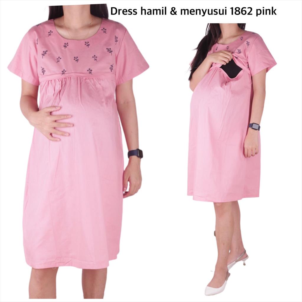 Baju hamil Dress Hamil Menyusui 1862 dress ibu hamil