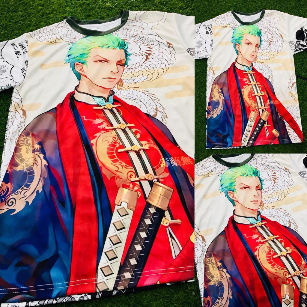 Tshirt Roronoa Zoro Badaass Fullprint Anime Onepiece Manga Premium Dryfit