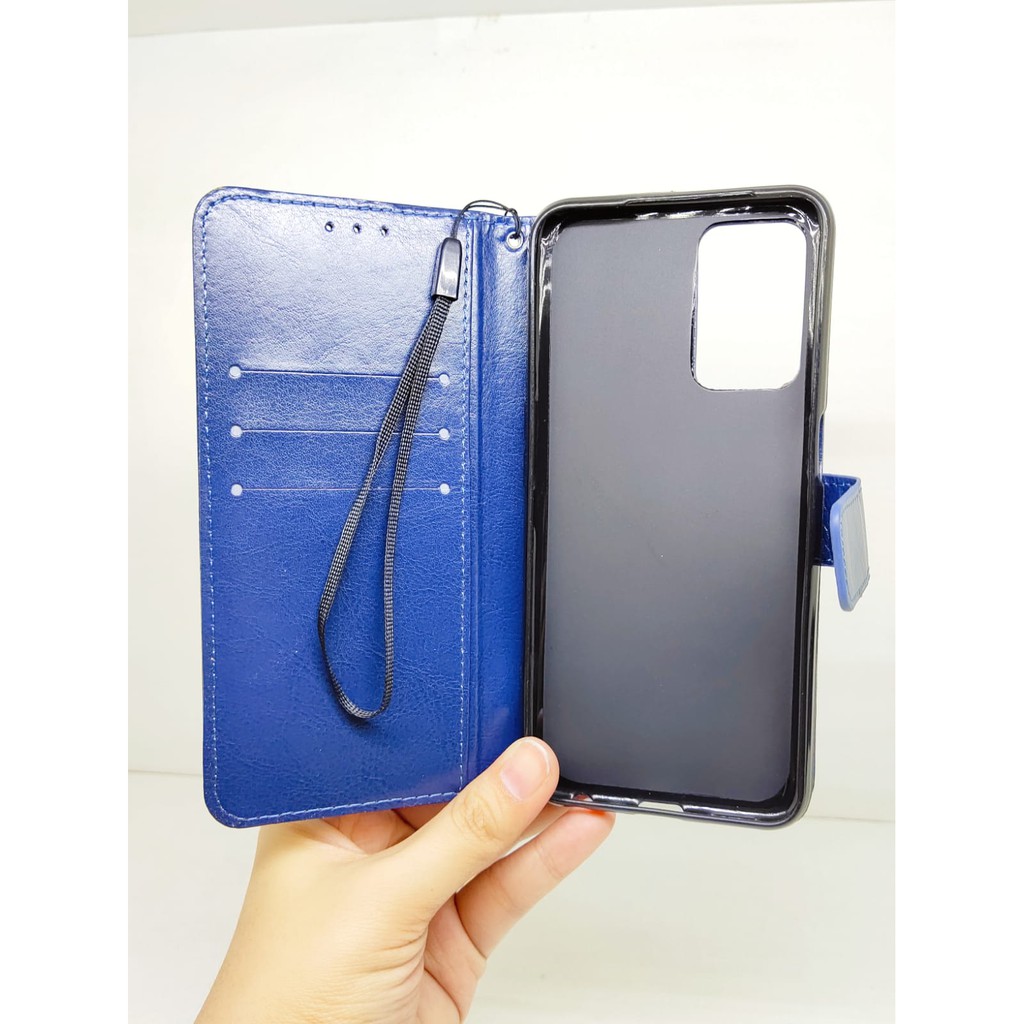 Flip Wallet Oppo A55 5G Reno 4 Flip Cover Leather Sarung HP Kulit with Slot Card