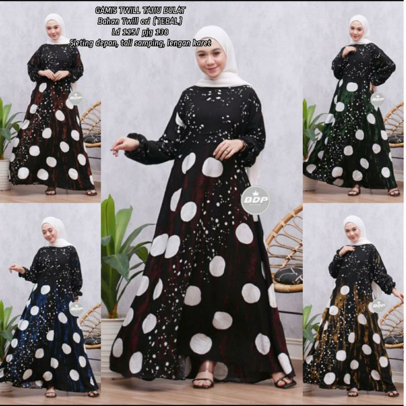 Ld 115/pjg 138, GAMIS  TWILL TABU BULATBAHAN TWILL ORI(TEBAL)SLETING DEPANtali sampingLENGAN KARET. 