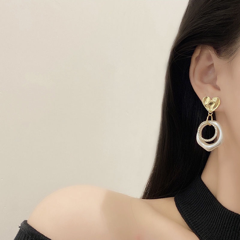 Shuling S925 silver needle New Fashion Metal Circle Earrings Irregular Ear Jewelry
