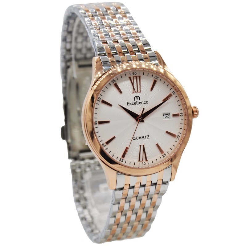 Jam Tangan Wanita Excellence 8112 Original Rantai Stainless Analog