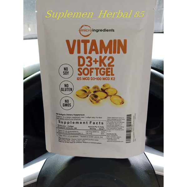 Vitamin D3 + K2 Softgel Microingredient 300N.Original