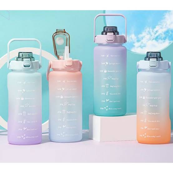 BOTOL AIR MINUM BPA FREE BOTOL MOTIVASI WAKTU MINUM VIRAL RAINBOW