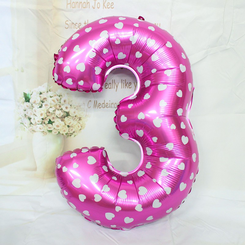 Balon Foil Bentuk Angka Ukuran 32 Inci untuk Dekorasi Pesta Pernikahan / Ulang Tahun