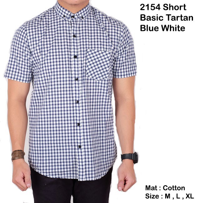 PROMO  Kemeja pria lengan pendek kotak kotak / baju flanel pendek pria / kemeja pria polos pendek