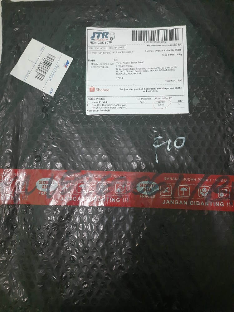 Rice Box Big Rovega/tempat Penyimpananan Beras 10kg/5kg