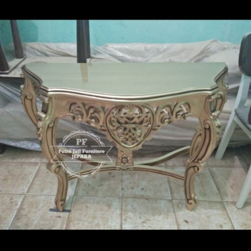 Meja hias /meja telepon ukir Jepara kayu jati mebel Jepara