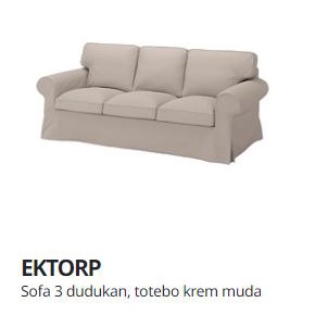 Sofa ektorp 3 seater/ektorp 2 seater/Ektorp chaise longe FREE GIFT-KREM TOTEBO