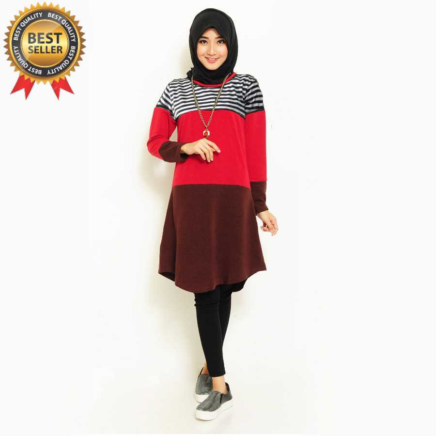 Tunik Kaos wanita Muslim model terbaru -  Shelby