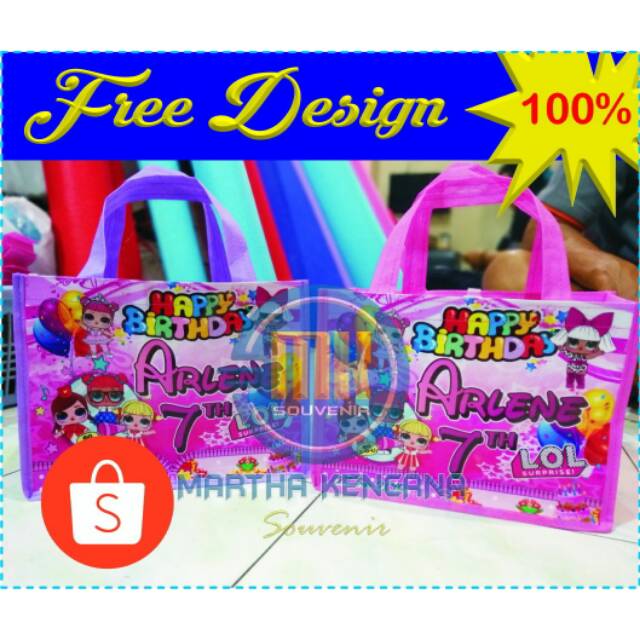 

Goodie Bag Souvenir Tas ultah tas ulang tahun bahan spunbond tas ultah unik murah