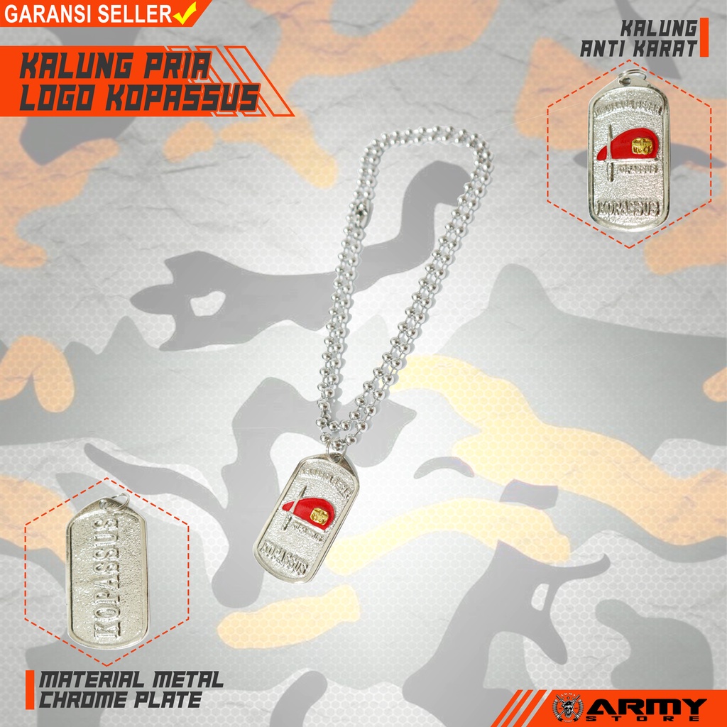 kalung pria logo baret merah kopassus