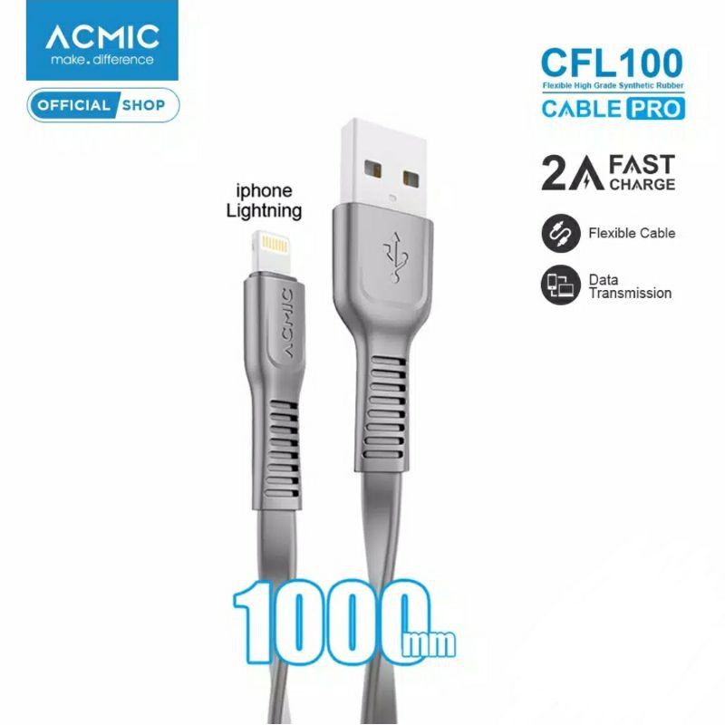 ACMIC kabel Lightning iphone fast charging hitam