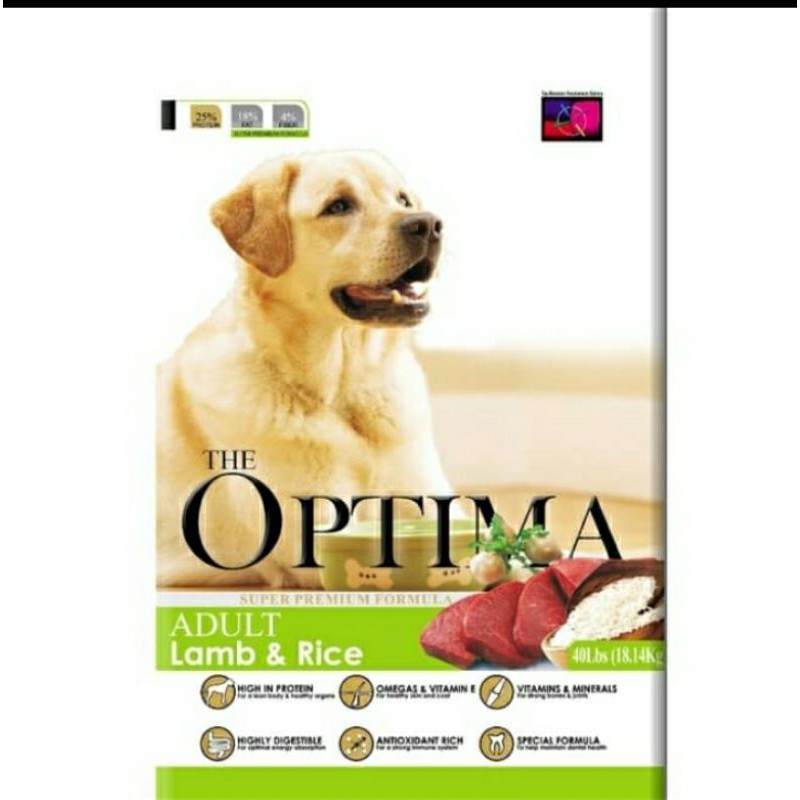 Optima Lamb &amp; Rice 18 kg Makanan Anjing Adult Khusus Gojeg Grab