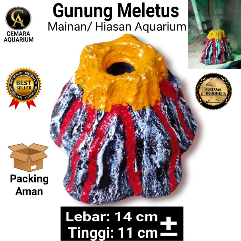 hiasan aquarium/ aquarium/ gunung meletus/ mainan aquarium/ hewan peliharaan/ aksesoris/ aksesoris a