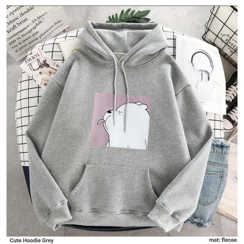 PAKAIAN WANITA / CUTE BEAR / SWEATER HOODIE / ATASAN WANITA / PROMO BISA COD