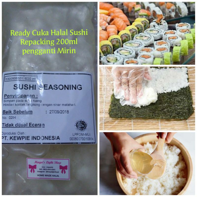 Cuka Sushi 600ml rice vinegar mirin halal bahan sushi bento kimbap cuka beras