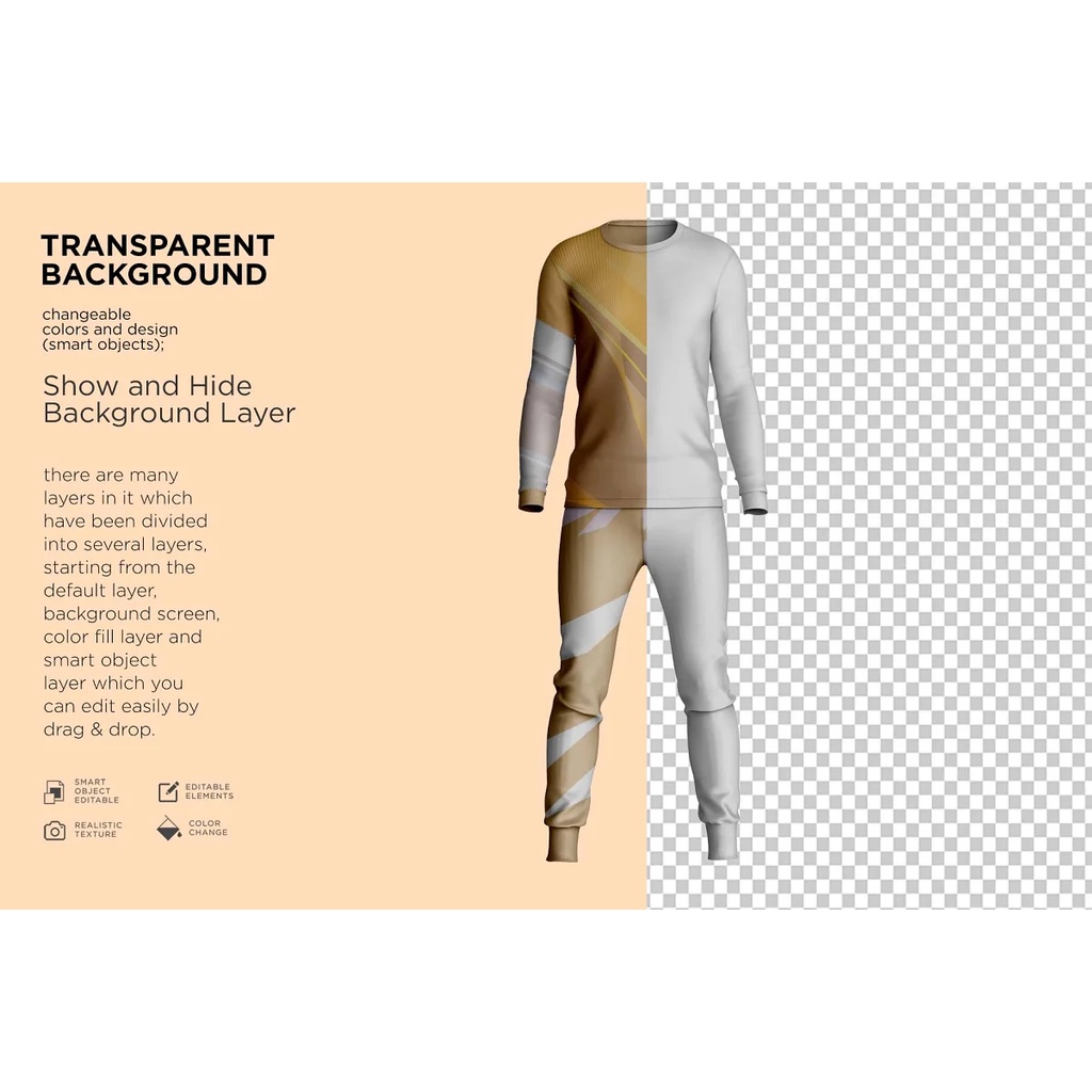 Sport Mens Suit Long Sleeve Mockup