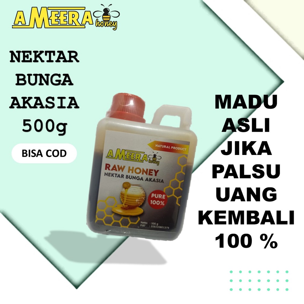 

Madu Murni Asli 500gr Ameera Honey Raw Honey Nektar Bunga Akasia Pure 100% Produk Kesehatan Alami