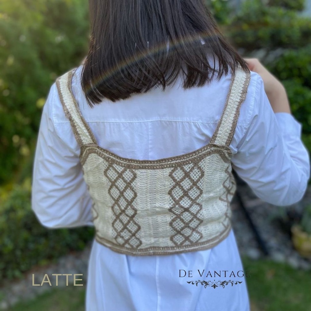 Vest Rajut / Rompi Lace Motif Bunga / Korean Knit Vest