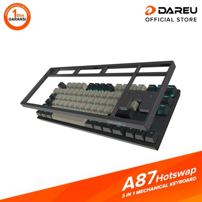 Dareu A87 Black Gray Hotswap Wireless RGB Mechanical Keyboard Gaming