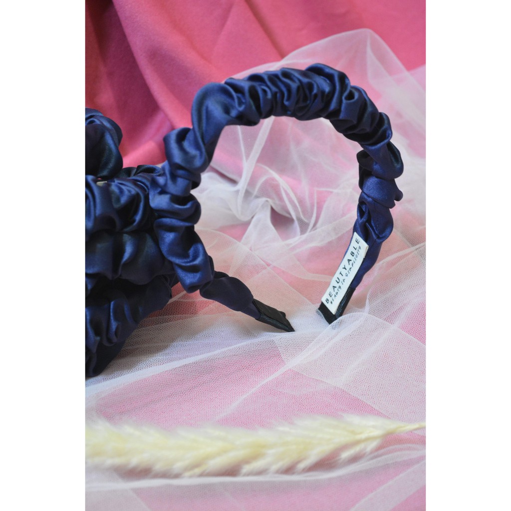 Local Bando Srunchie Moonlit Ocean model korea kain satin kualitas PREMIUM / Bando cantik / Bando mu