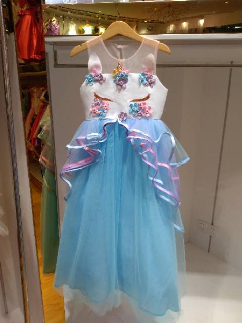 [Brandedbaby] 4T-13T LONG DRESS UNICORN ANAK IMPOR/ GAUN UNICORN ULANG TAHUN TUTU ANAK UNICORN PANJANG B2W2