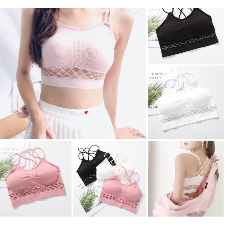 [Ready Stock] Sport Bra Fashion Wanita Sport Bra Model Jaring Sport Bra Yoga Bra