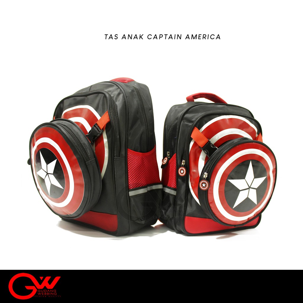 Tas Anak | Tas Sekolah Captain America 2in1