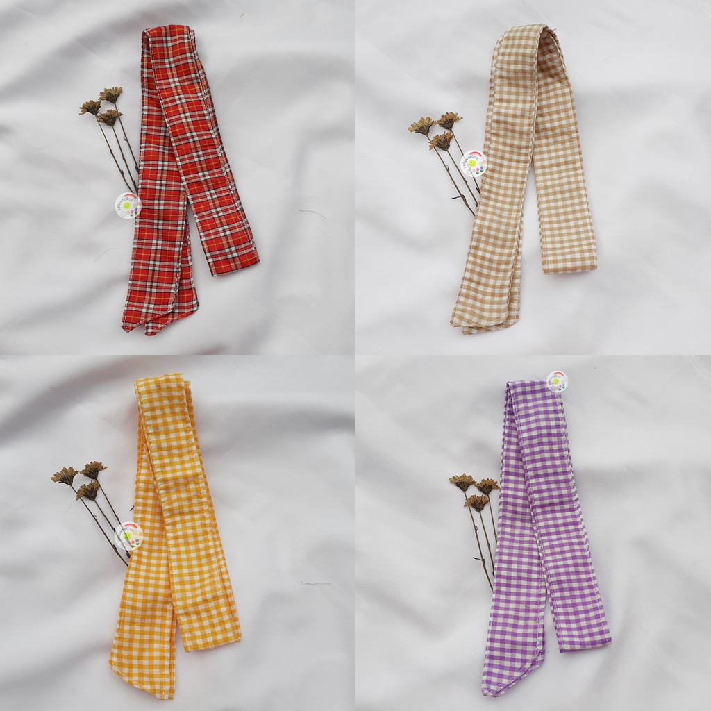 HEADBAND TARTAN / Bando korea gingham /Bando Kain Panjang / Bandana / Heandbands/ Bando kotak kotak