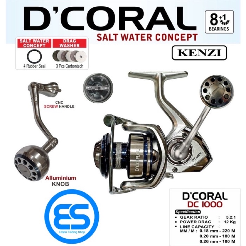 REEL SPINNING KENZI D’CORAL SW REEL 1000
