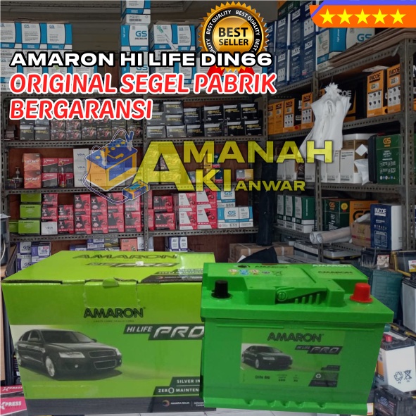 AKI Kering AMARON HI-LIFE DIN66 | Aki Mobil | Aki Amaron | INNOVA REBORN BENSIN, ALL NEW FORTUNER BENSIN, DAIHATSU : CX, FORD : Fiesta, Laser Sonic, Gala