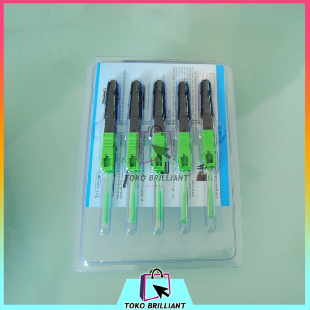 [TERBARU] 1Pack/5Pcs Splice On Connector SOC SC/APC Untuk Sambungan Kabel Fiber Optik