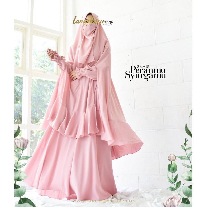 Gamis + Khimar "Peranmu Syurgamu" Langit Biru Corp